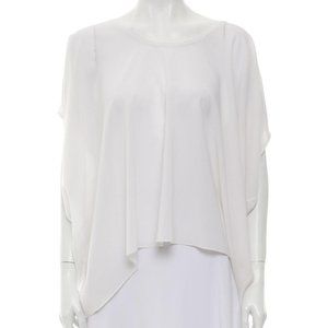 HELMUT LANG SHORT SLEEVE SCOOP NECK BLOUSE